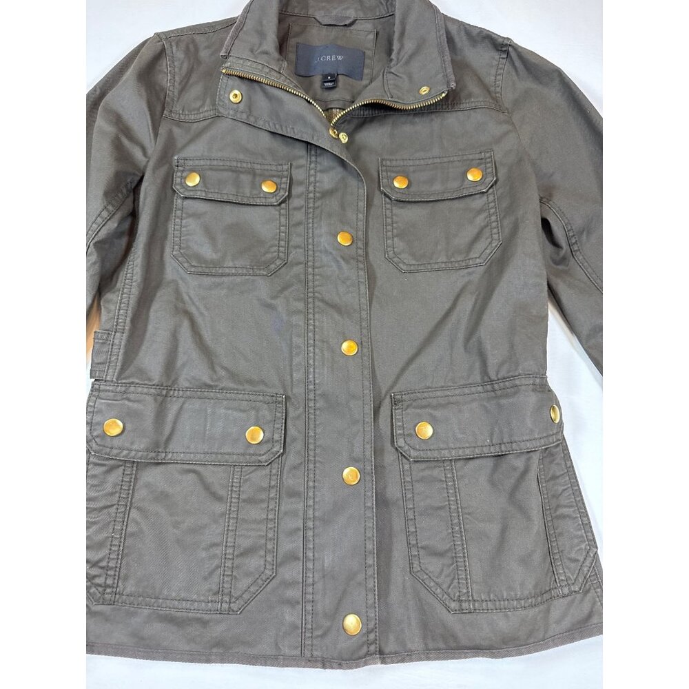 J.Crew The Downtown Field Jacket in olive green Zip Closure small (F328) - Picture 3 of 10